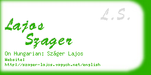 lajos szager business card