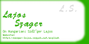 lajos szager business card